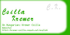 csilla kremer business card